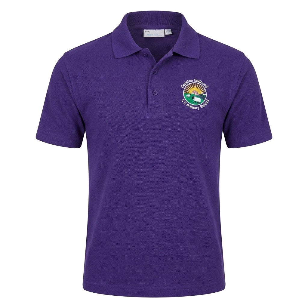 Purple Short Sleeved Polo Shirt - Carleton Endowed CE Primary School
