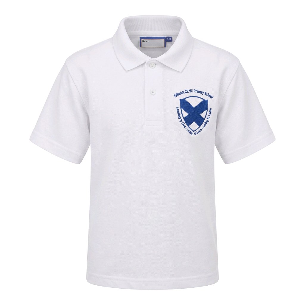 White Short Sleeved Polo Shirt - Kildwick CE VC