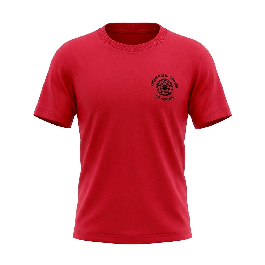 House Colours Red Short Sleeved T-Shirt - Thornton-in-Craven CP School