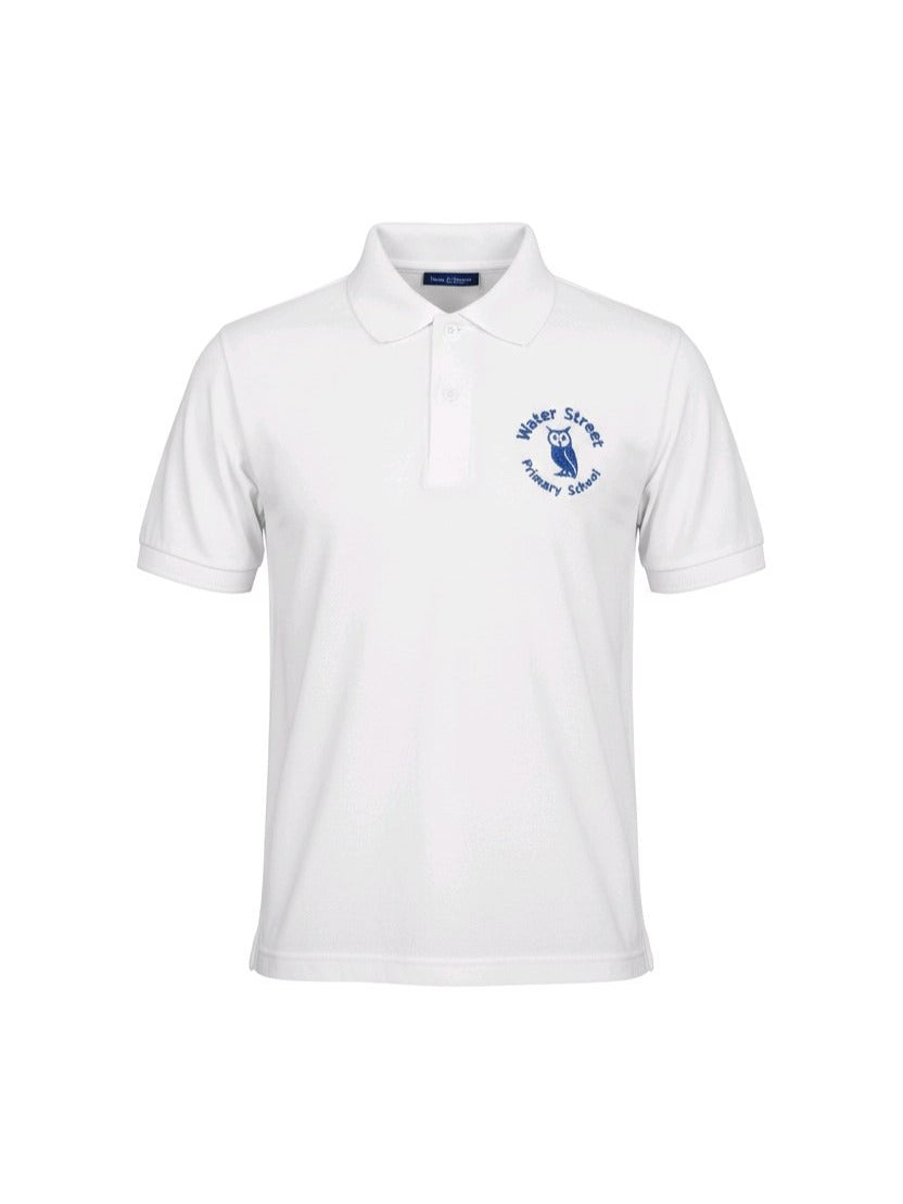 White Short Sleeved Polo Shirt - Water Street