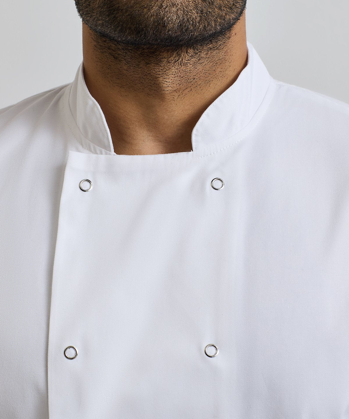 Studded Front Short Sleeve Chef's Jacket