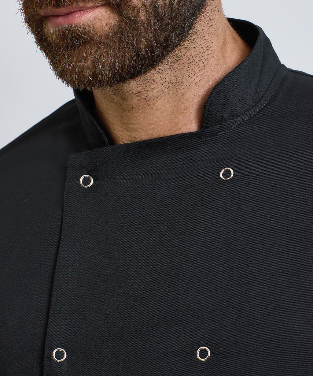 Studded Front Long Sleeve Chef's Jacket