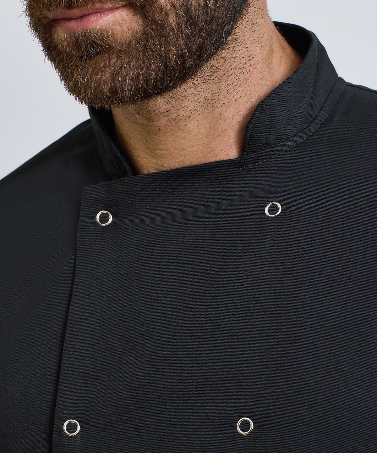 Studded Front Long Sleeve Chef's Jacket