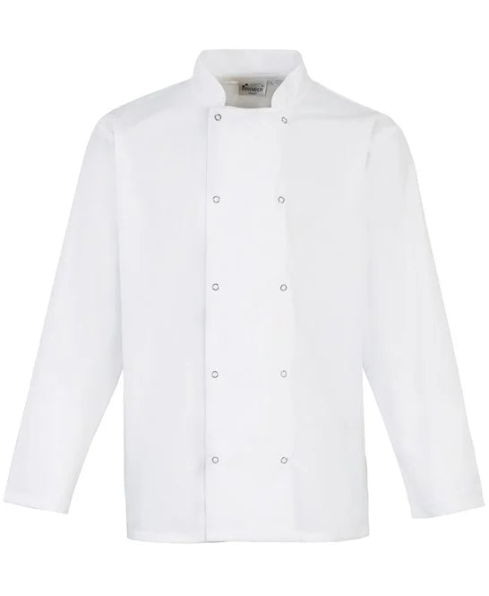 Studded Front Long Sleeve Chef's Jacket